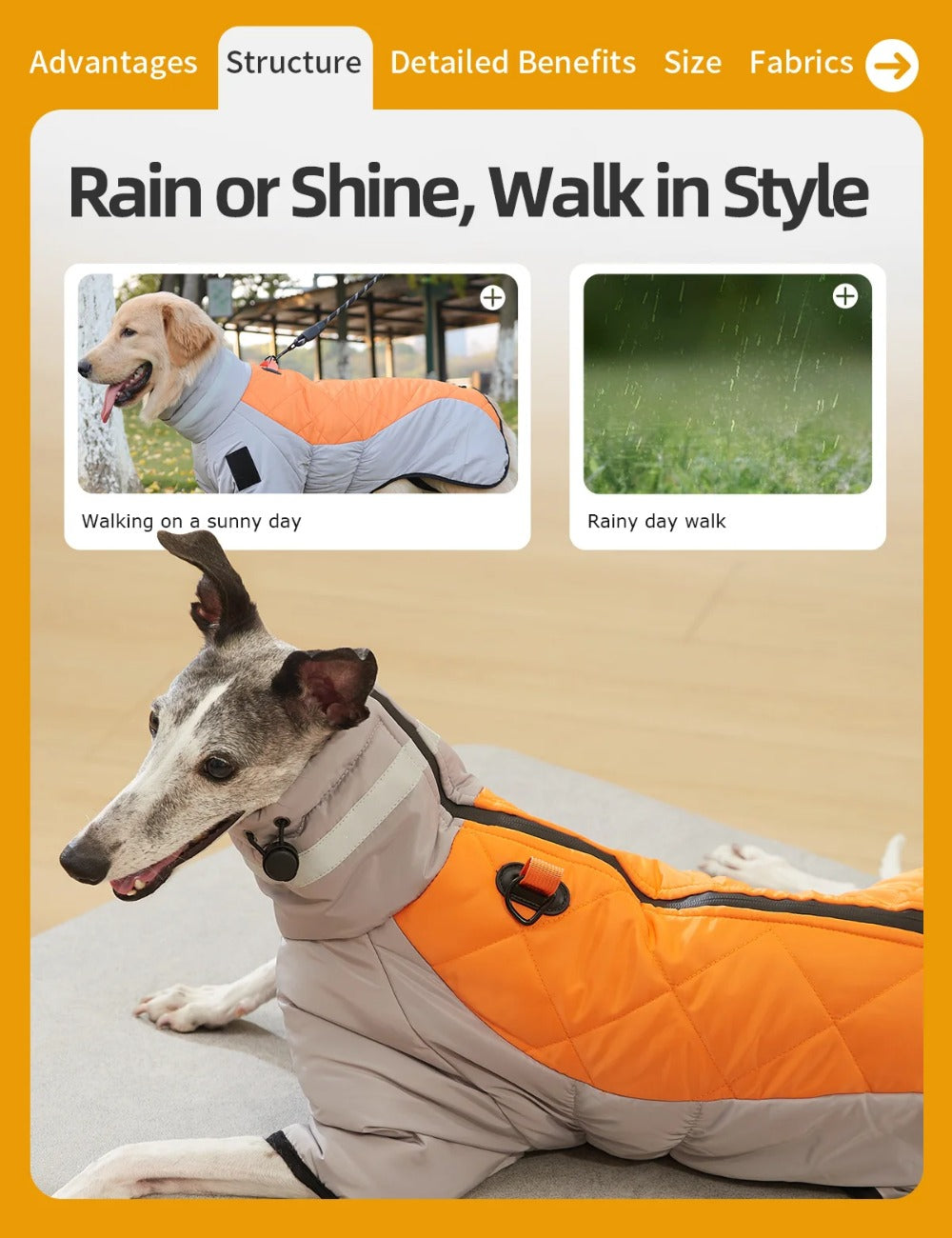 Warm Dog Jacket for Winter Cold Weather