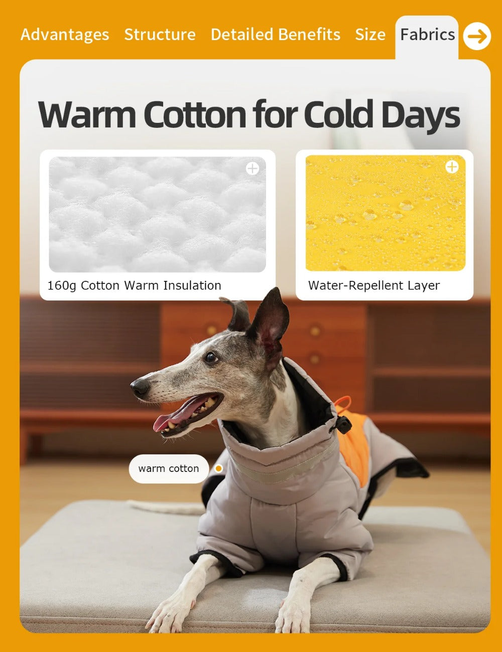 Warm Dog Jacket for Winter Cold Weather